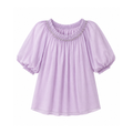 Women’s Embellished Puff Sleeve Sheer Top | Stylish Gathered Neck Party Wear Top