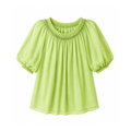 Women’s Embellished Puff Sleeve Sheer Top | Stylish Gathered Neck Party Wear Top