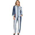 Mad Love Women’s Cotton Striped Coord Set | Full Sleeve Shirt & Pant with Embroidery & Quote Print | Casual Summer Co-ord Outfit