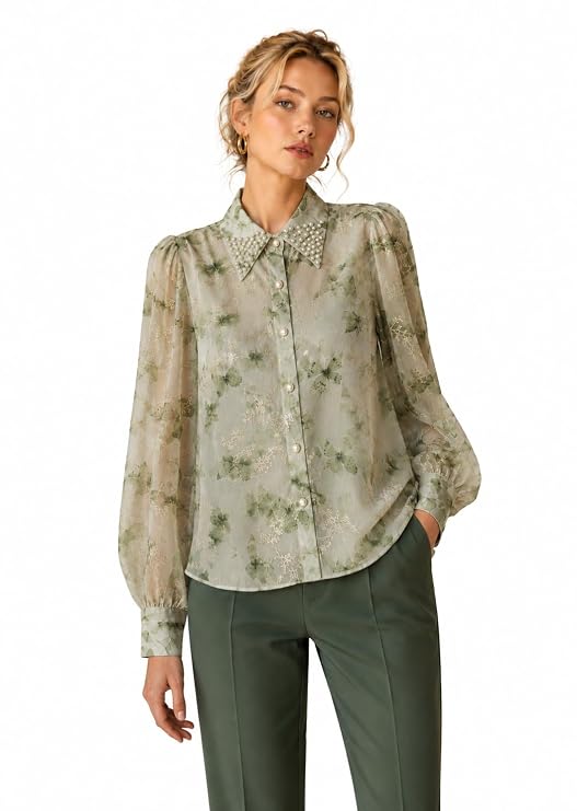 Women's Premium Floral Butterfly Print Shirt