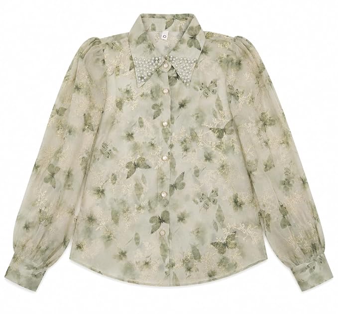 Women's Premium Floral Butterfly Print Shirt