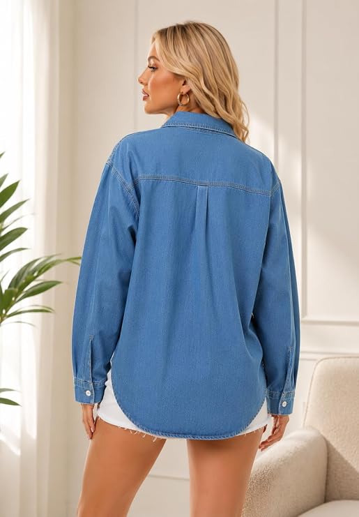 Mad Love Embellished Denim Shirt - product features infographic