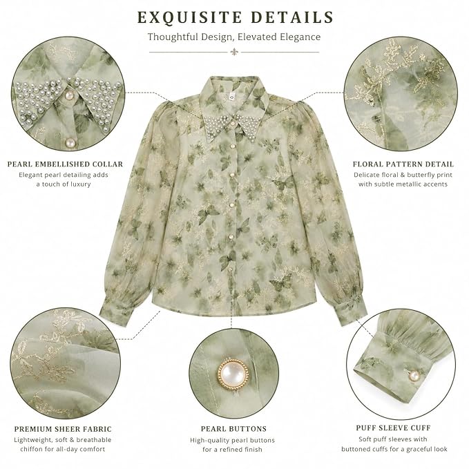Women's Premium Floral Butterfly Print Shirt