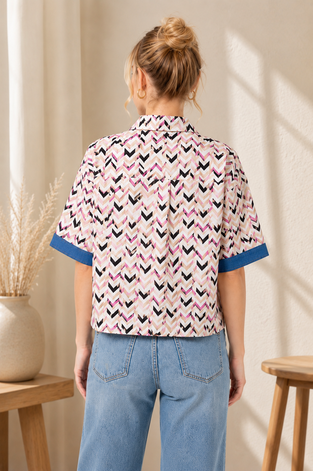 Half Sleeve Crop Shirt