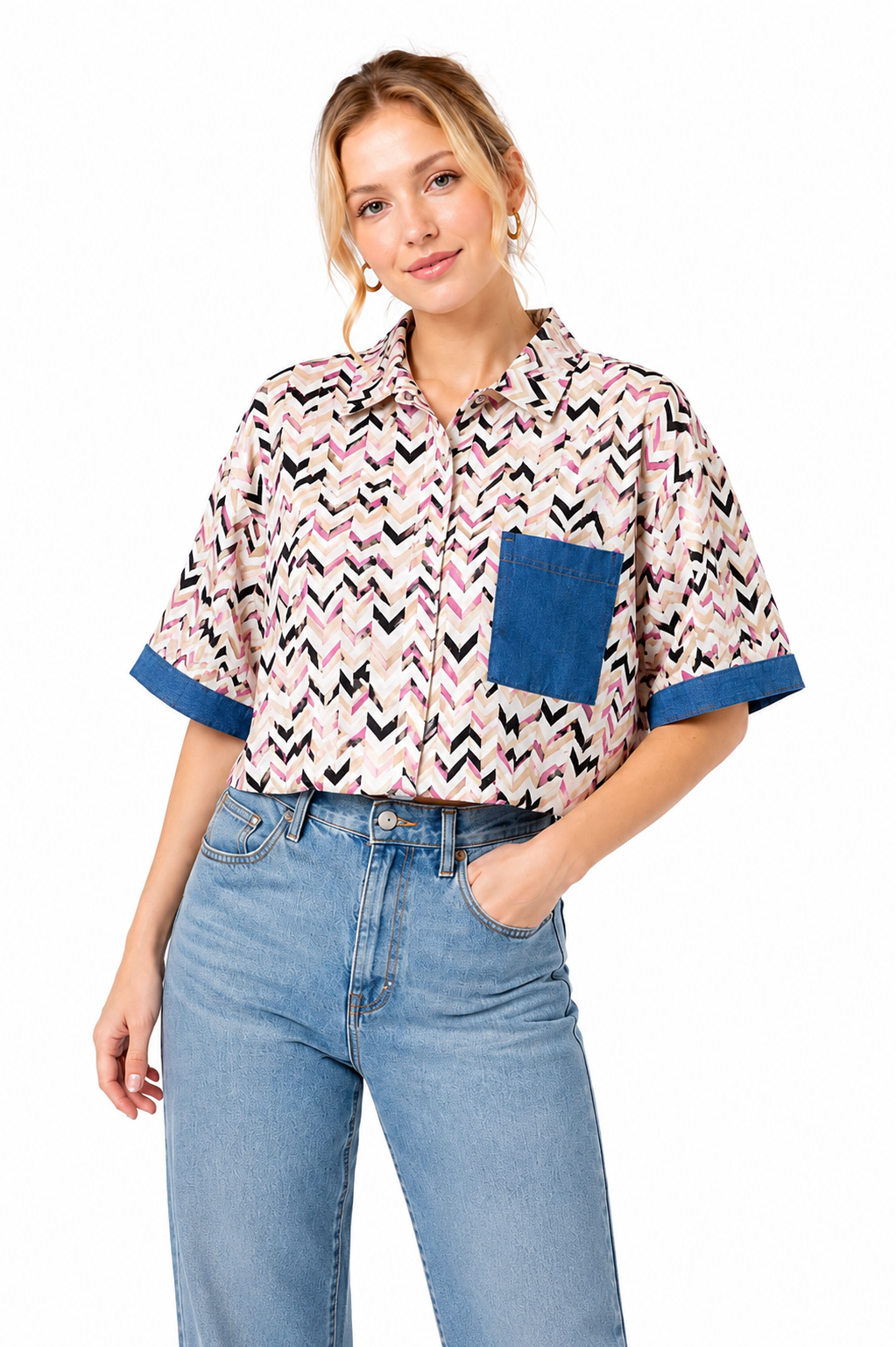 Half Sleeve Crop Shirt