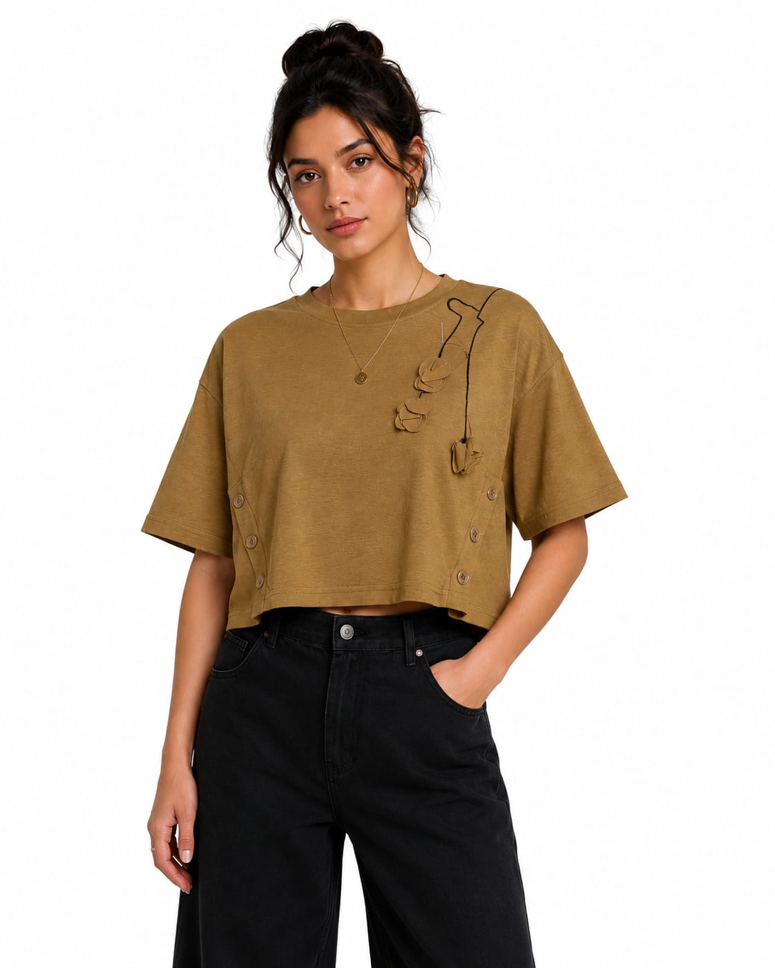 Mad Love Women’s Hot Pink Oversized Crop T-Shirt | Trendy Casual Loose Fit Half Sleeve Statement Top | Stylish Crop Tee for Slim, Curvy, Athletic & Petite Body Types
