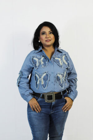Butterfly Drift Denim Shirt