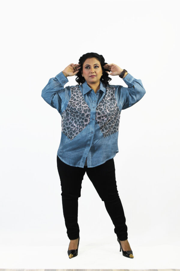 Midnight Flare Sequin Edit Shirt - Image 4
