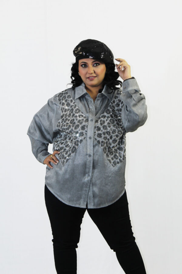 Midnight Flare Sequin Edit Shirt - Image 7