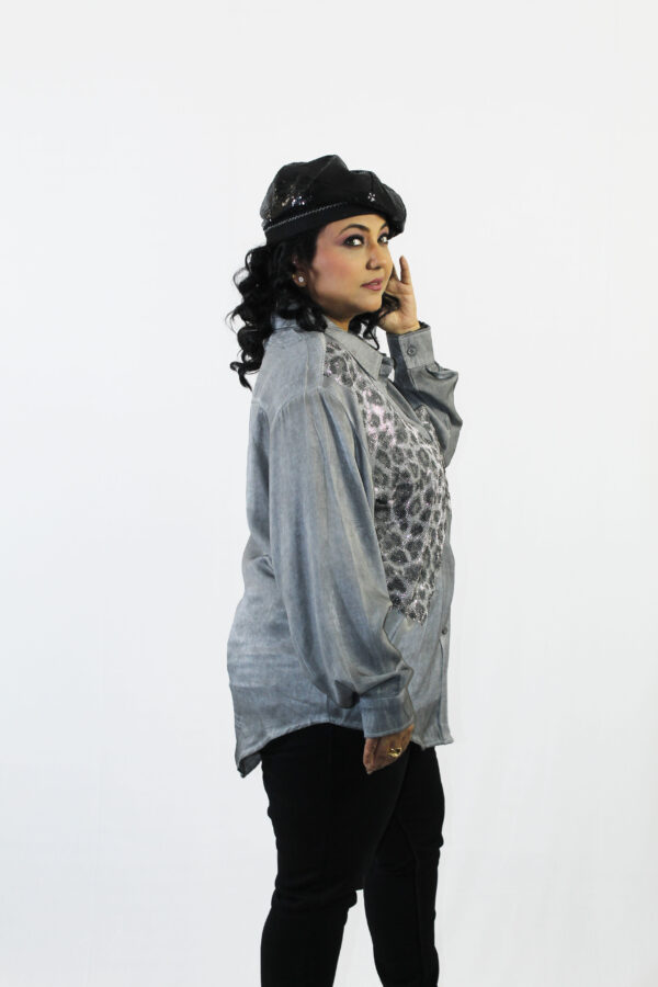 Midnight Flare Sequin Edit Shirt - Image 8