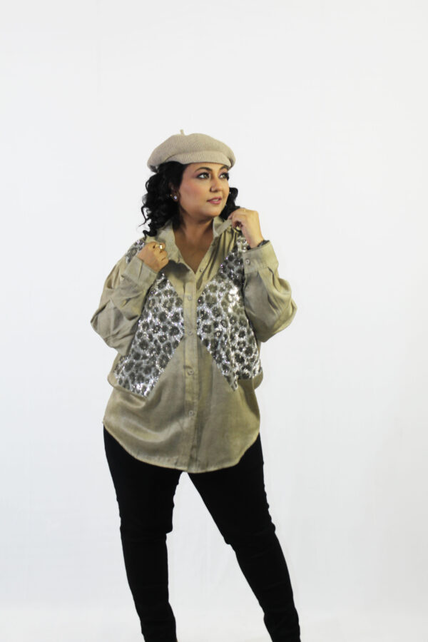 Midnight Flare Sequin Edit Shirt - Image 13