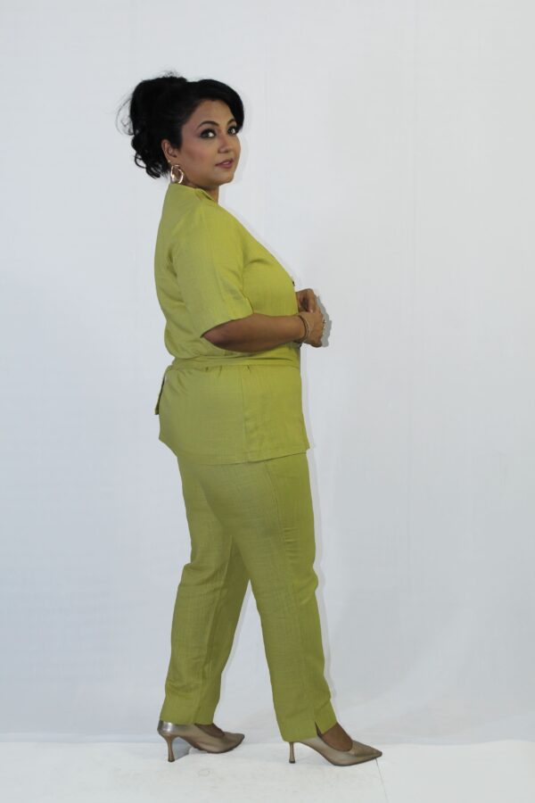 Linen Cord Set Lime Green - Image 2
