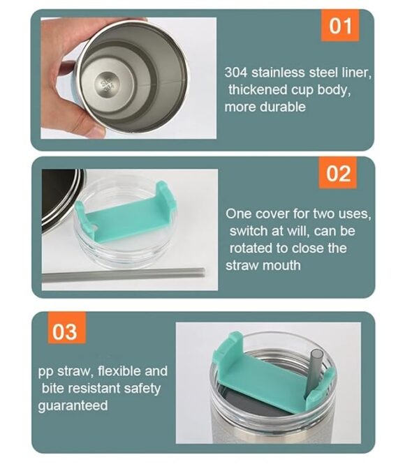 Madlove 600ml Sparkling Stainless Steel Coffee Mug (Green) - Image 4