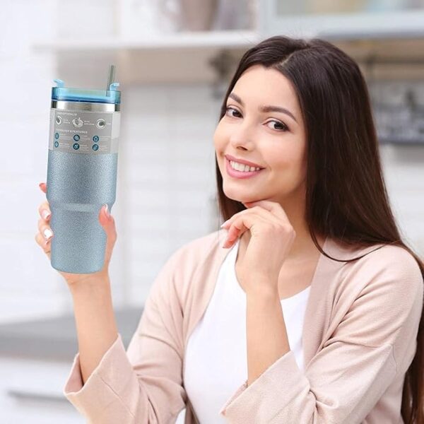 Madlove 600ml Sparkling Stainless Steel Coffee Mug (Blue) - Image 2